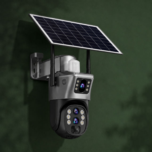 12MP 6K Solar Security Camera with Triple Lens & 10X Zoom