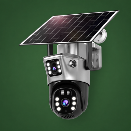 4K Wireless Solar Security Camera with Dual Lens & Night Vision